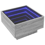Coffee Table with LED Grey Sonoma 50x50x30 cm Engineered Wood 847509