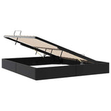 Storage Bed with Storage Black 193 x 203 cm Faux leather 3369976
