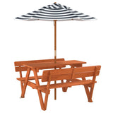 Picnic Table for 4 Kids with Umbrella Solid Wood Fir 3281620