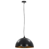Ceiling Lamps 2 pcs Black and Gold Semi-spherical 40 cm E27 50876