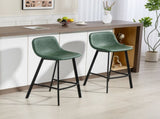 Bar Stools Set of 2, PU Leather Dining Stools with Backrest, Footrest, for Kitchen, Counter, T3398P423528