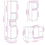 ZNTS 3 Piece Bathroom Furniture Set Sonoma Oak Engineered Wood 3307679