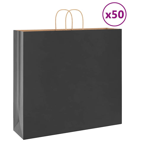 ZNTS Paper Bags 50 pcs with Handles Black 54x15x49 cm 4101640