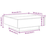 ZNTS Coffee Table with LED Lights Old Wood 80x80x31 cm 863000