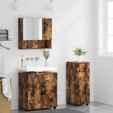 Bathroom Furniture Set 3 pcs Smoked Oak Engineered wood & Metal 3392958