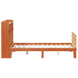 Bookcase Bed without Mattress Wax Brown 140x190 cm Solid Wood Pine 3322810