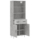 Highboard Concrete Grey 69.5x34x180 cm Engineered Wood 3200549