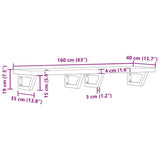 ZNTS Basin Shelf Wall Mounted Steel and Solid Wood Acacia 3302710