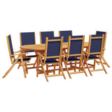 ZNTS 9 Piece Garden Dining Set Solid Wood Acacia and Textilene 3279305