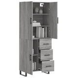 Highboard Grey Sonoma 69.5x34x180 cm Engineered Wood 3195929