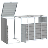 Wheelie Bin Storage for Triple Bins Grey 216x81x115 cm Steel 4006180