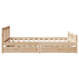 ZNTS Bed Frame without Mattress 135x190 cm Double Solid Wood Pine 3301569