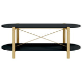 Coffee Table Black Engineered wood, Solid pine wood, Metal Regular 345688