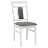 Dining Chair 2 pcs White and Grey Solid Rubber Wood 42020505
