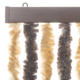 Fly Curtain Dark Brown and Beige 100x230 cm Chenille 377359