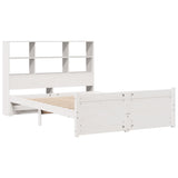 Bookcase Bed without Mattress White 140x190cm Solid Wood Pine 3322464
