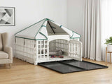 4 Panel Dog Playpen with Roof 177.5 x 154.5 x 112 cm Plastic 42027222