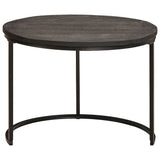 Nesting Coffee Tables 3 pcs Black Solid Mango Wood and Steel 4104634