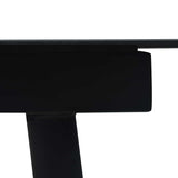 Dining Set Black Cotton Rope, Powder-Coated Steel, Tempered Glass 48570