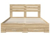 Bed Frame with Drawer with Headboard Manual Engineered Wood 3411653