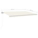 ZNTS Manual Retractable Awning with Posts 5x3 m Cream 3069977