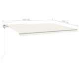 ZNTS Manual Retractable Awning with Posts 5x3 m Cream 3069977