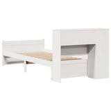 Bookcase Bed without Mattress White 100x200cm Solid Wood Pine 3322454