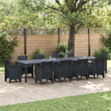 Garden Table Anthracite 350 x 100 x 74 cm Poly Rattan 3378524
