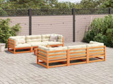 7 Piece Garden Sofa Set Wax Brown Solid Wood Pine 3299298