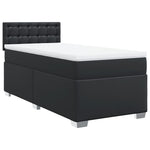 ZNTS Box Spring Bed with Mattress Black 90x200 cm Faux Leather 3286104