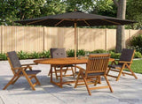 Outdoor Dining Set with Parasol 6 pcs Anthracite 3438540