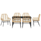 Garden Dining Set 7 pcs Brown Poly Rattan 3380866