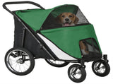 Foldable Pet Stroller with Washable Cushion, Storage Bags, Safety Leash for Medium and Large Dogs T3398P349606