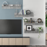 Wall Shelf 4 pcs Concrete Grey 80x11.5x18 cm Engineered Wood 807342