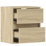 ZNTS Wall-mounted Bedside Cabinet with LED Lights Sonoma Oak 3307965