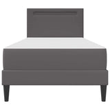 Bed Frame with LED Strip Lights Grey 90 x 190 cm Faux Leather 3415282