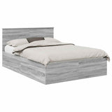 Bed Frame Grey Sonoma 140 x 200 cm Engineered Wood 3408674