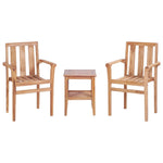 3 Piece Bistro Set Solid Teak 44736