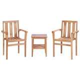 3 Piece Bistro Set Solid Teak 44736