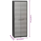 Garden Storage Cabinet with 3 Shelves Black and Grey 43703