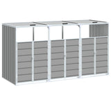 Wheelie Bin Storage for Triple Bins Grey 216x81x115 cm Steel 4006180