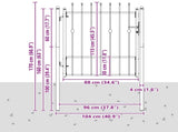 Fence Gate HORST 100 x 125 cm Metal Black Lockable 42034045