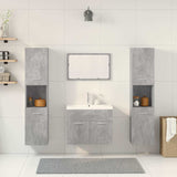 5 Piece Bathroom Furniture Set Concrete Grey Engineered Wood 3324905