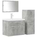 ZNTS 4 Piece Bathroom Furniture Set Concrete Grey Engineered Wood 3324902