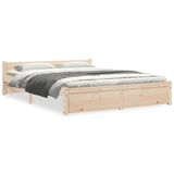 Bed Frame without Mattress Solid Wood 150x200 cm King Size King Size 815049