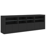 Sideboard with LED Lights Black 202x37x67 cm 3209010