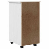 Rolling Cabinet with Drawers MOSS White Solid Wood Pine 355904