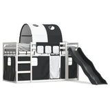 Bunk Bed without Mattress with Slide White and Black 90x200 cm 3284137