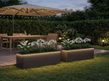 Garden Planter with LED 2 pcs Black 30 x 100 x 30 cm Steel 8008113