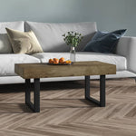 ZNTS Coffee Table Dark Brown and Black 90x45x40 cm MDF and Iron 286100